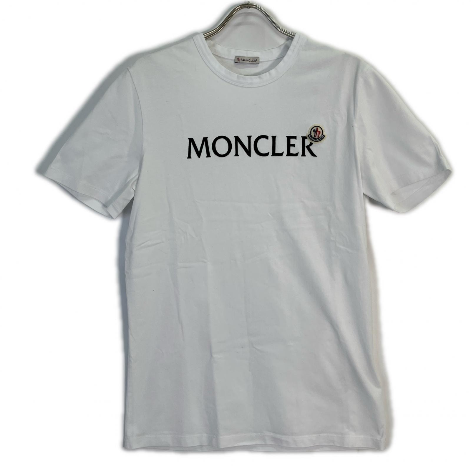 モンクレール 21年製 ホワイト フロックロゴTシャツ M