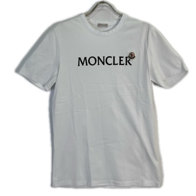 モンクレール 21年製 ホワイト フロックロゴTシャツ M