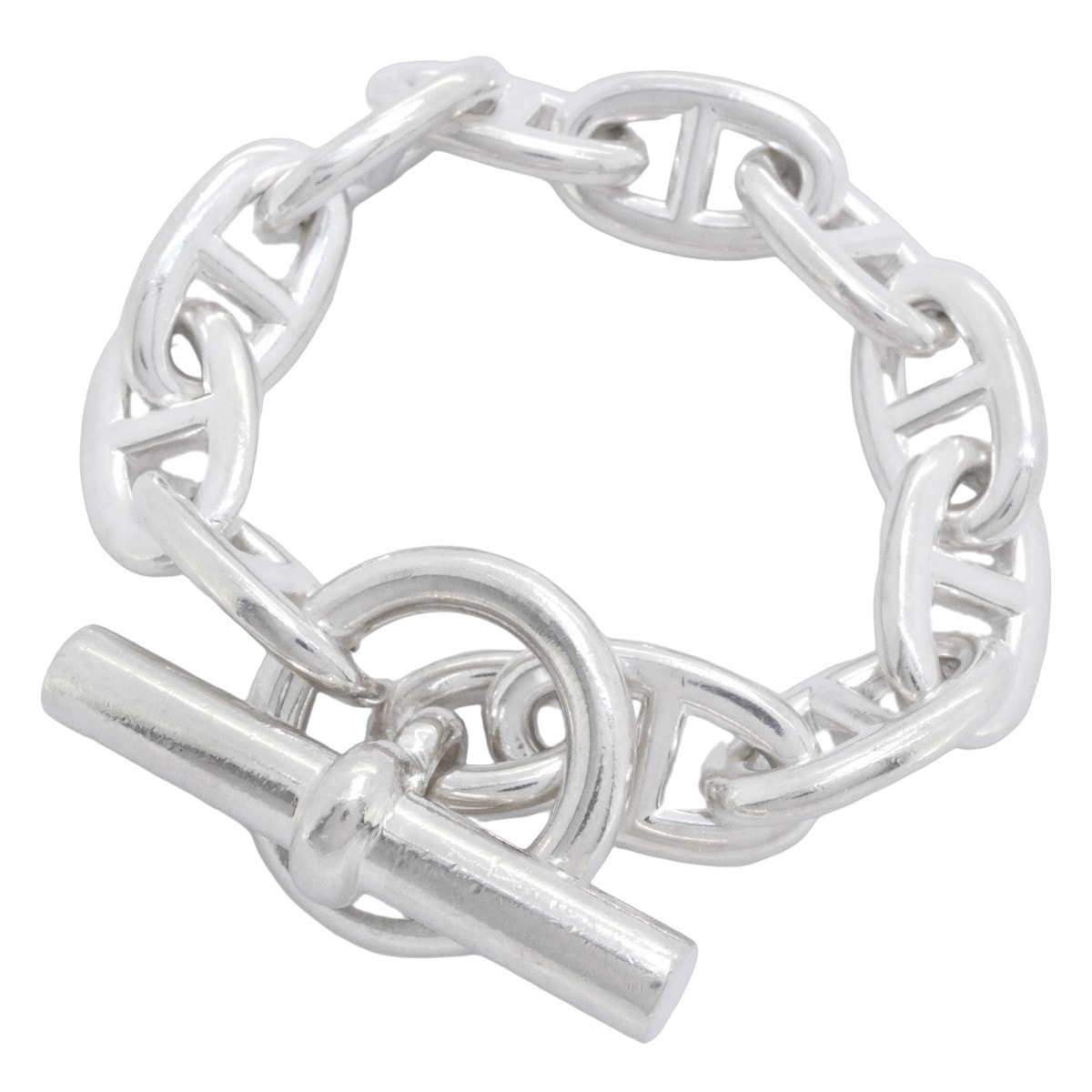 【6jcb1018-k】エルメス ブレスレット シェーヌダンクル TGM シルバー925【中古】メンズ