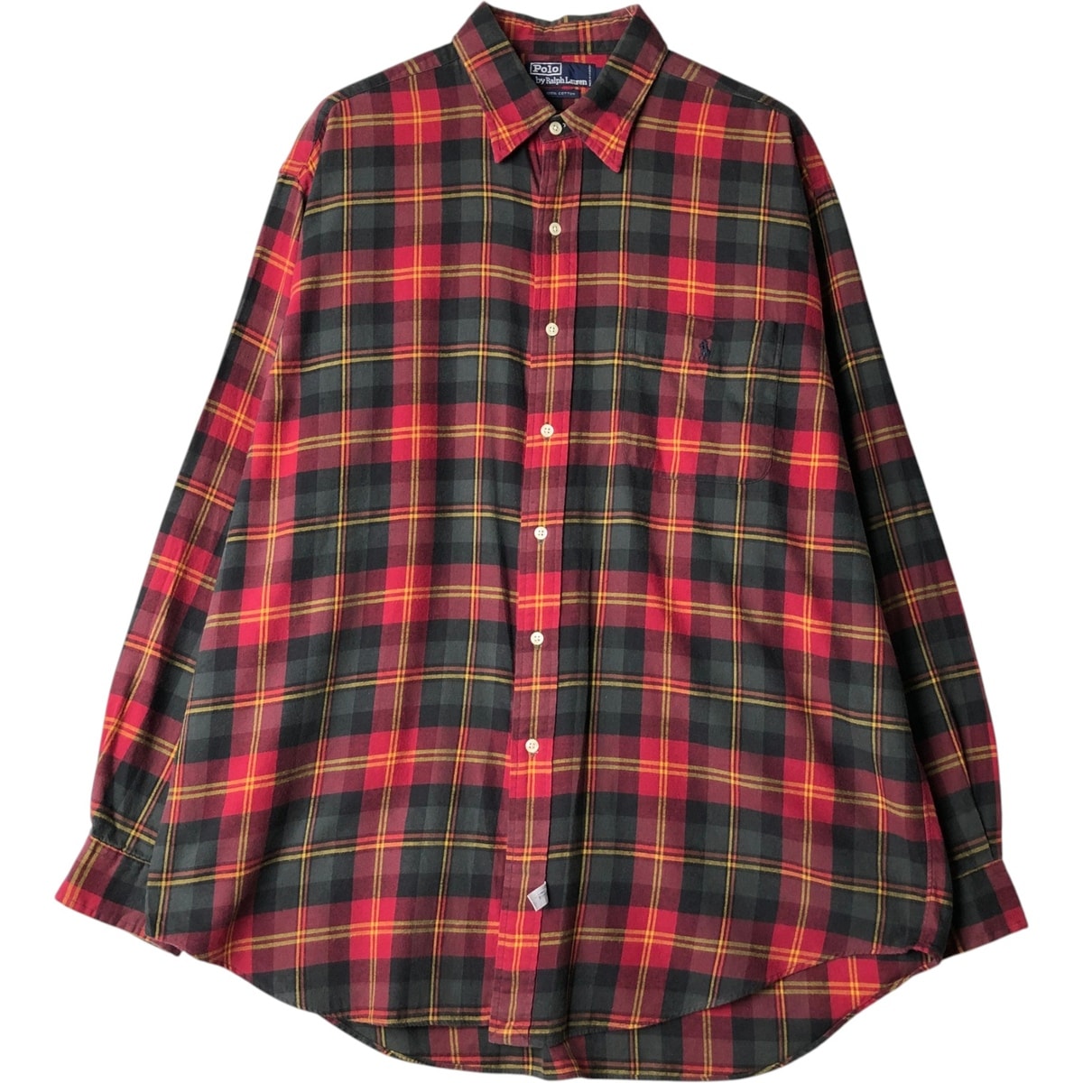 古着 ラルフローレン Ralph Lauren POLO by Ralph Lauren 長袖 コットンチェックシャツ メンズXL相当/eaa650130