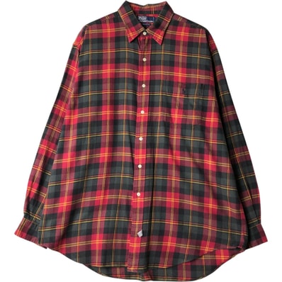 古着 ラルフローレン Ralph Lauren POLO by Ralph Lauren 長袖 コットンチェックシャツ メンズXL相当/eaa650130