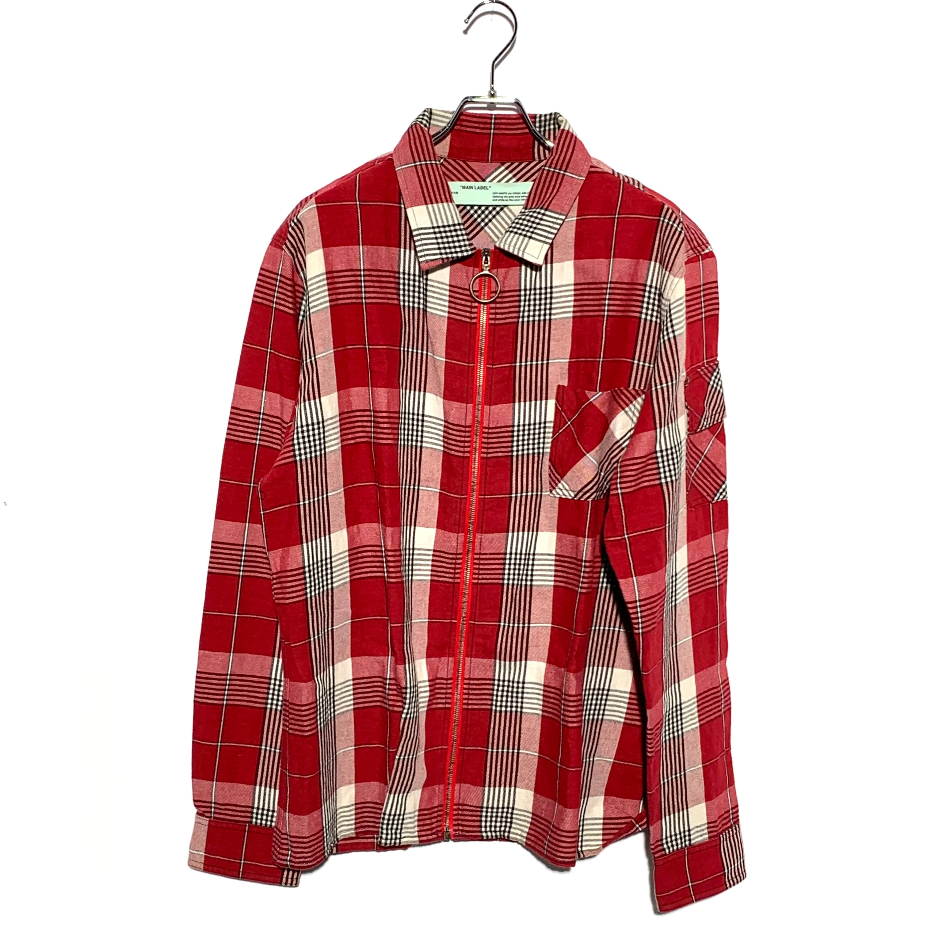OFF-WHITE 19SS Diag Zip Check Shirt Red