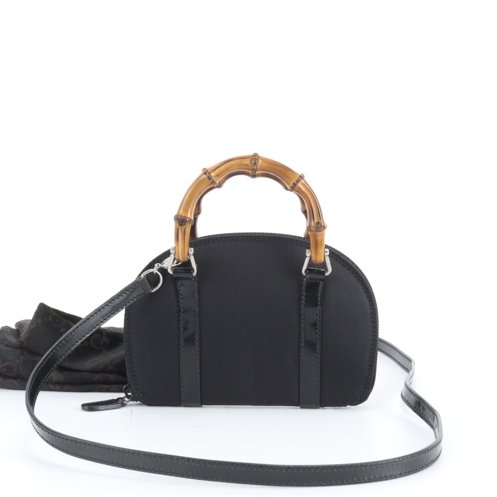 ■美品 グッチ バンブーショルダーバッグ レザー×ナイロン
