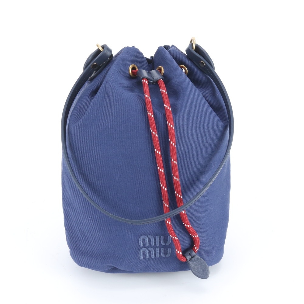 ■美品 ミュウミュウ ギャバジン バケット 5NR038 ショルダーバッグ