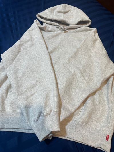 Supreme Satin Applique Hooded Sweatshirt "Ash Grey"