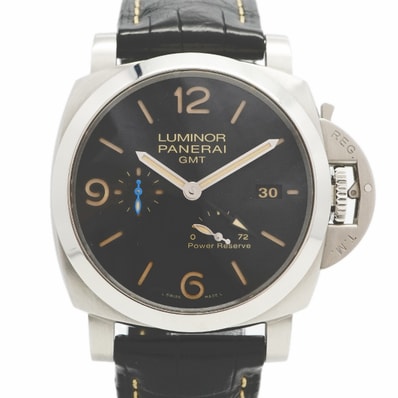 ★最終価格★SALE【6wcd0267】オフィチーネパネライ ルミノール GMT PAM01321 黒文字盤【中古】腕時計 メンズ