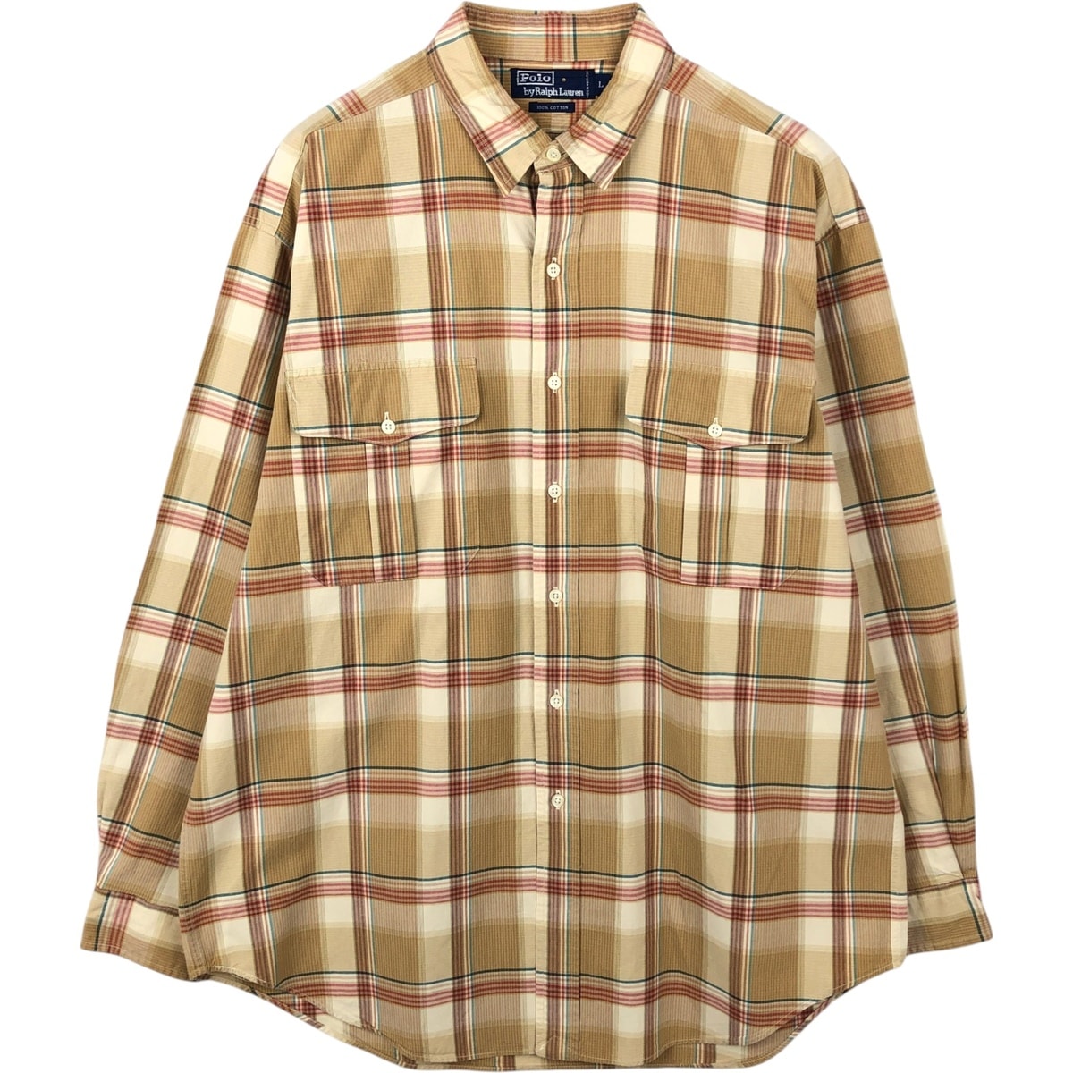 古着 ラルフローレン Ralph Lauren POLO by Ralph Lauren 長袖 ボタンダウンチェックシャツ メンズL相当/eaa649945