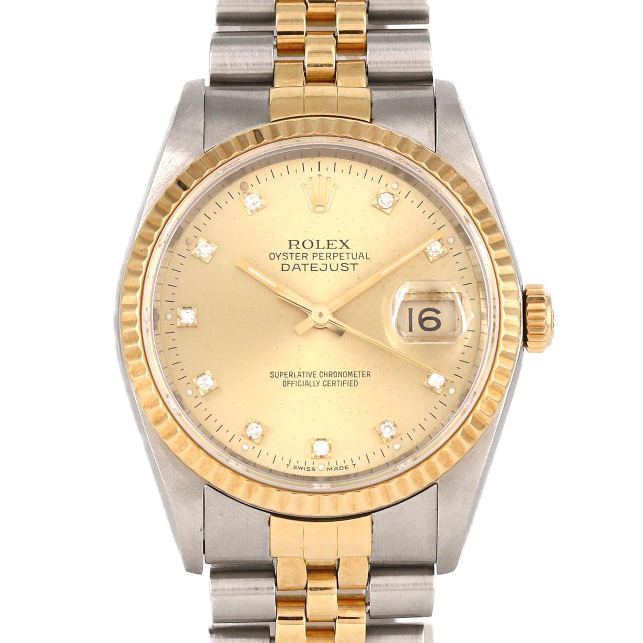 【ノーメンテナンス還元価格】ロレックス デイトジャスト 16233G. SSxYG 自動巻 E番