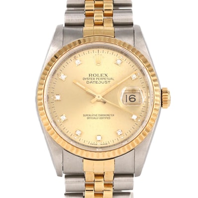 【ノーメンテナンス還元価格】ロレックス デイトジャスト 16233G. SSxYG 自動巻 E番