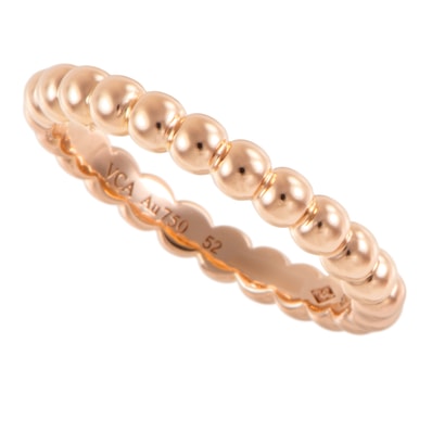 Van Cleef & Arpels ヴァンクリーフ&アーペル ペルレ ゴールドパール リング ミディアムモデル VCARN9PB52 指輪 12号 K18RG ピンク ゴールド【中古】