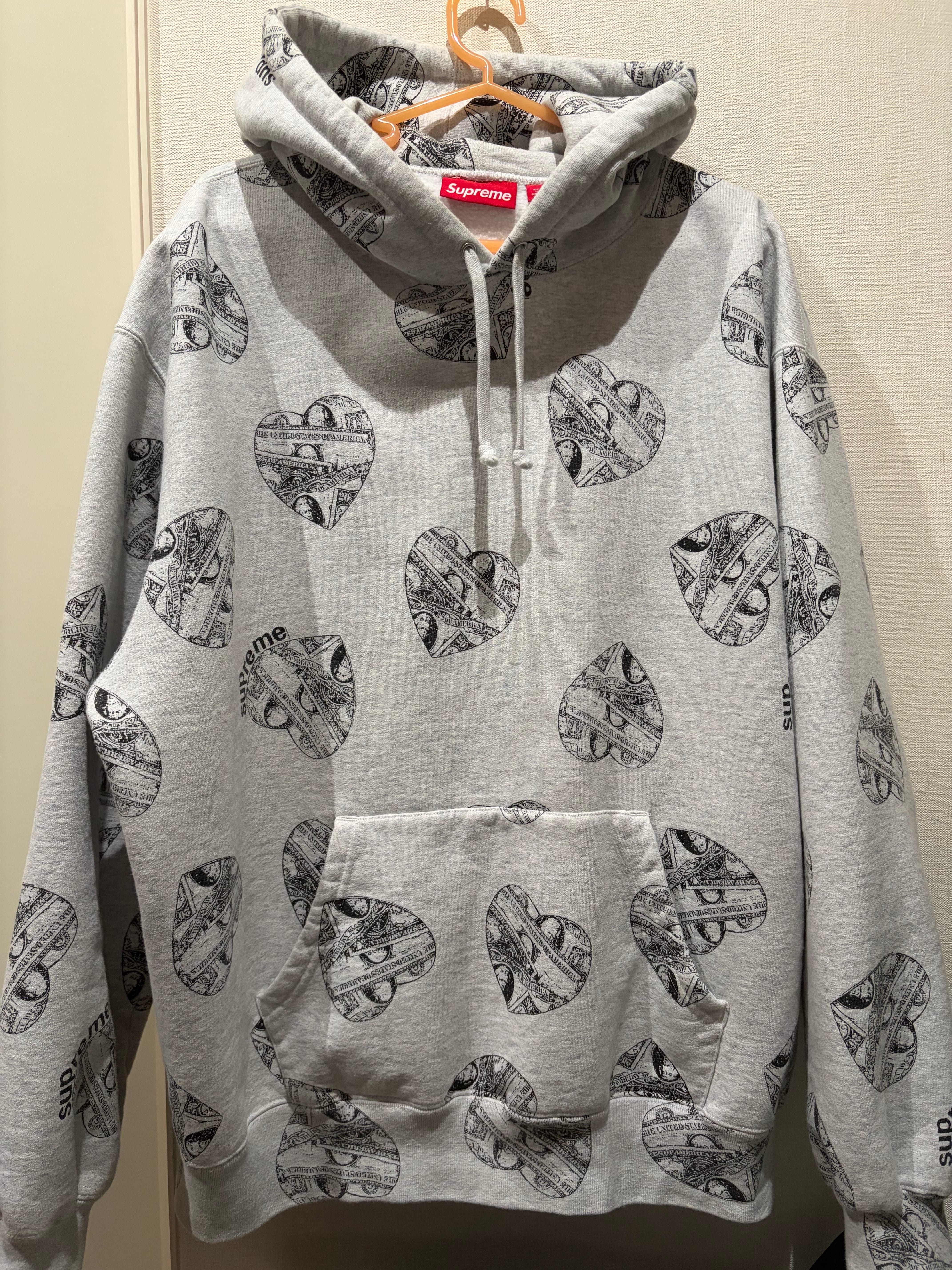 Supreme Love Cash Hooded Sweatshirt "Ash Grey"