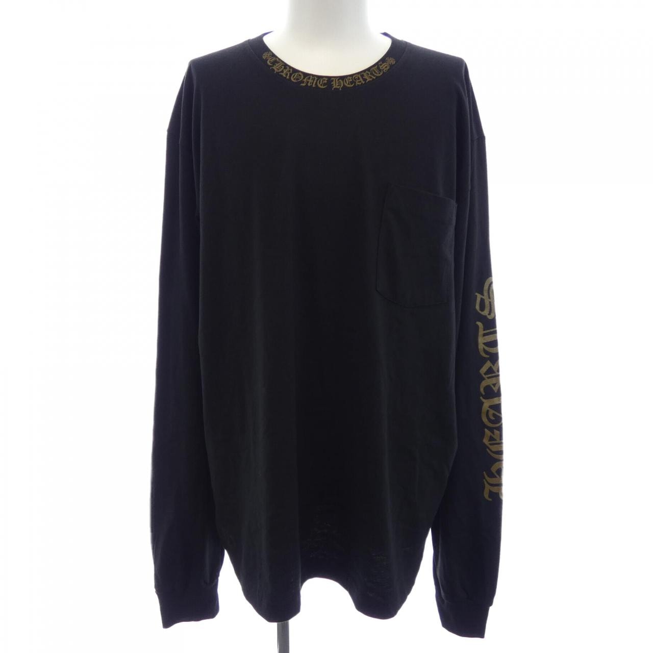 Chrome Hearts Neck Logo Pocket L/S T-Shirt "Black/Gold"