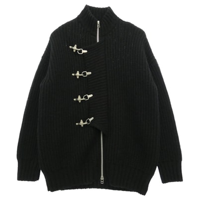 JOHN LAWRENCE SULLIVAN ジョンローレンスサリバン 22AW 4B002-0522-38 Fireman Knit Cardigan ファイヤーマン ハイネック ジップ ニット カーディガン ブラック系 M【中古】