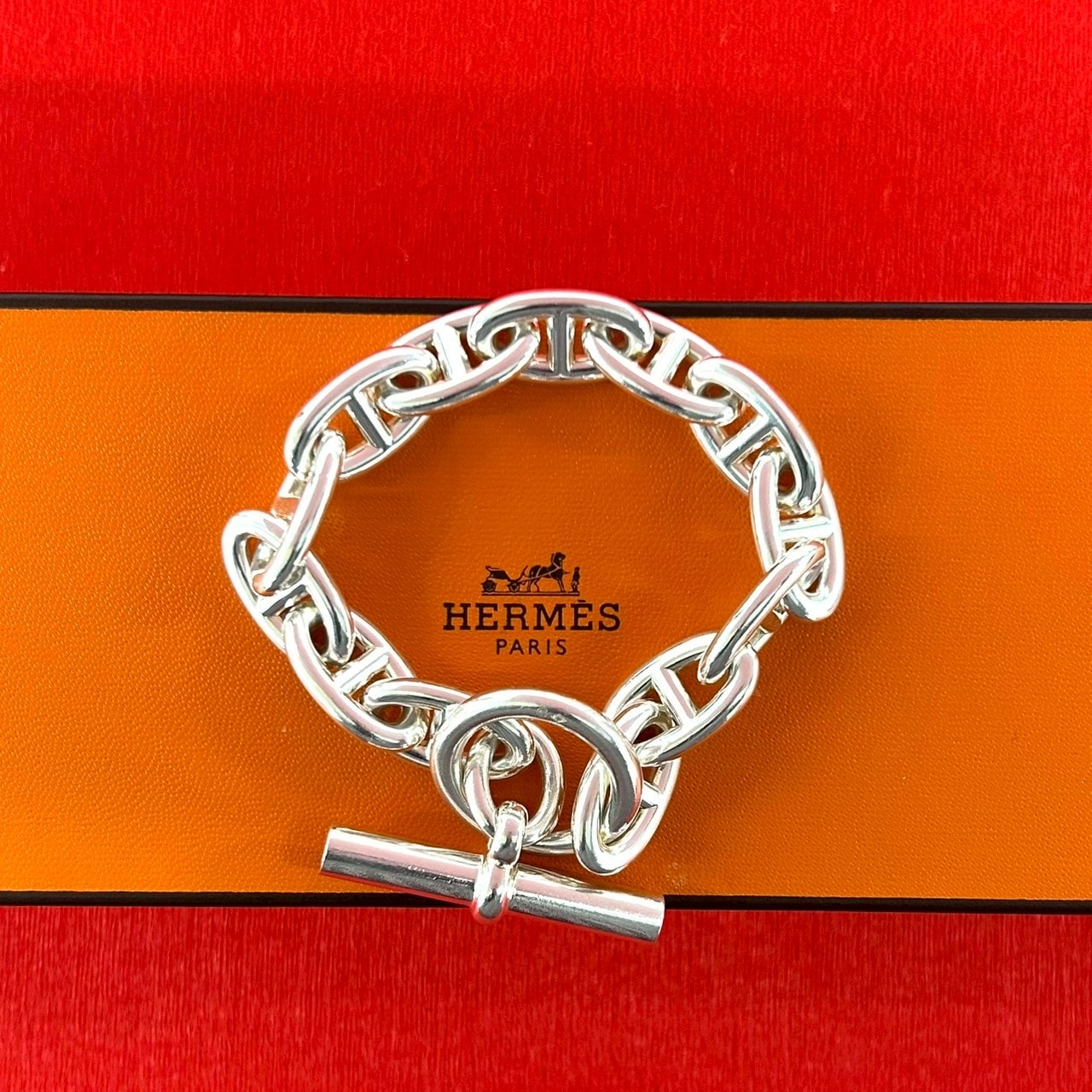 HERMES エルメス シェーヌダンクル GM ブレスレット 13コマ シルバー925 ブレスレット シルバー
 90043