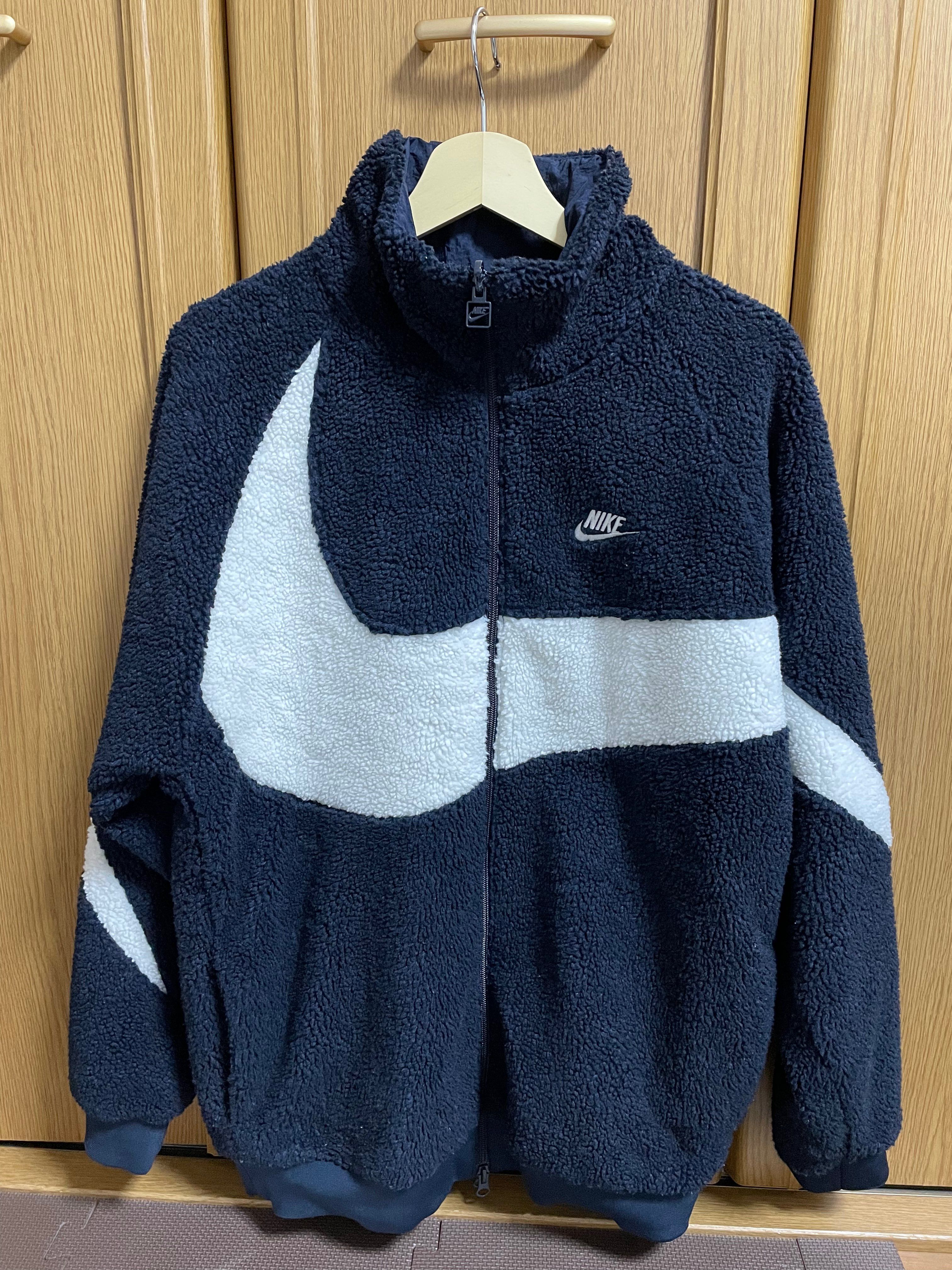 Nike Big Swoosh Reversible Boa Jacket"Black Neon"