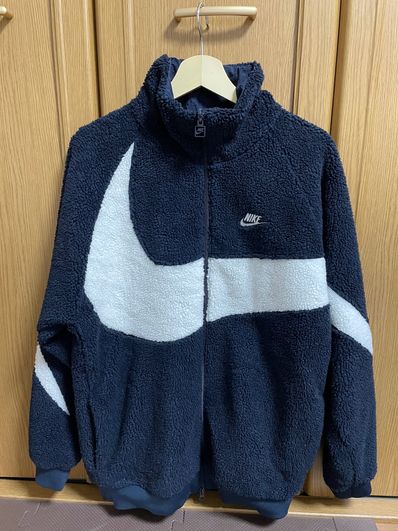 Nike Big Swoosh Reversible Boa Jacket"Black Neon"