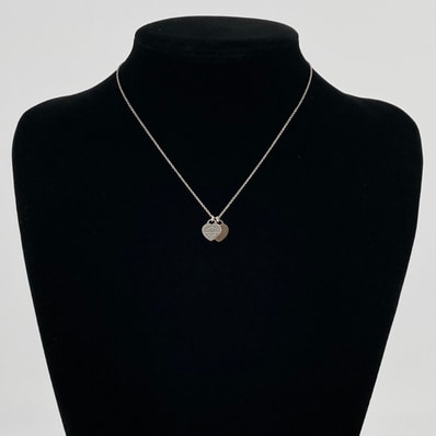 TIFFANY&Co.(ティファニー) リターントゥ ダブルハートタグ Ag925/ルベドメタル ネックレス 3.04g シルバー×ピンクゴールド