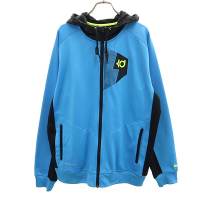 NIKE ナイキ トレーニング 長袖 ジップパーカー XL ブルー系 バスケットボール