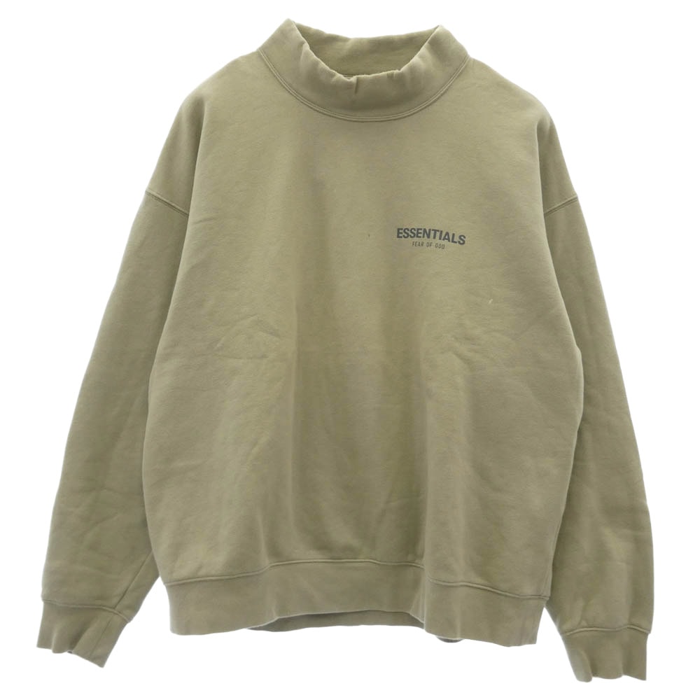 FEAR OF GOD フィアオブゴッド スウェット ESSENTIALS エッセンシャルズ モックネック ロゴ スウェット グリーン系 XL【中古】