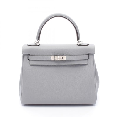 エルメス HERMES ケリー25 グリパンタン 内縫い 2WAY ハンドバッグ バッグ レザー トゴ トゴ レディース グレー系 【中古】