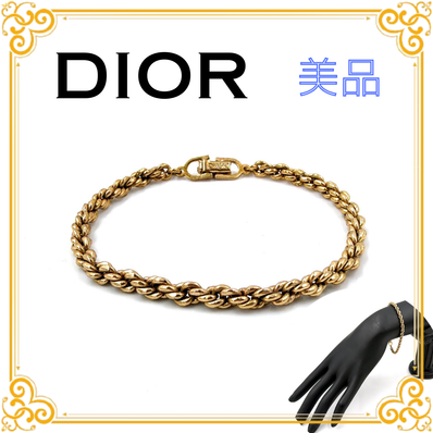■美品■ Christian Dior クリスチャン・ディオール チェーン ブレスレット ゴールド レディース アクセサリー ヴィンテージ レア
