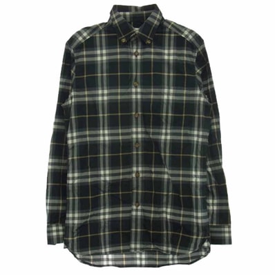 BURBERRY バーバリー 長袖シャツ 8048147 ボタンダウン ブロード チェック 長袖シャツ グレー系 ブラック系 XS【中古】