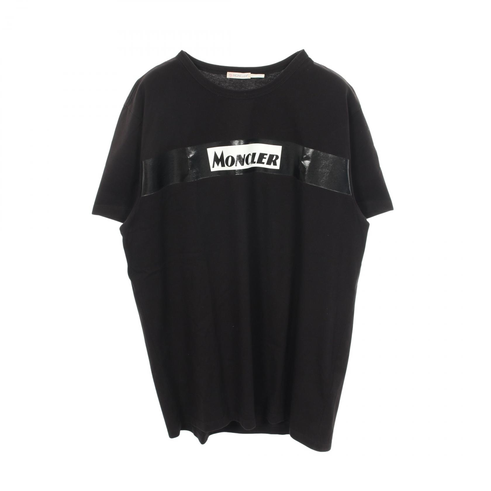 モンクレール MONCLER ロゴプリント 半袖Tシャツ 衣料品 トップス コットン メンズ ブラック系 E20918048450 【中古】