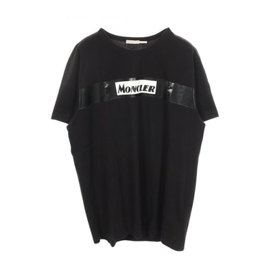 モンクレール MONCLER ロゴプリント 半袖Tシャツ 衣料品 トップス コットン メンズ ブラック系 E20918048450 【中古】