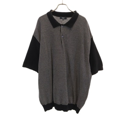 BEAMS HEART ビームスハート バーズアイ柄 半袖 ビック ポロシャツ L ブラック系