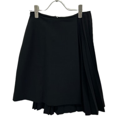 フォクシー 37115-ASFI415T Pleats Chic/プリーツシック ブラック ウール混 アシンメトリーミディアムスカート 38