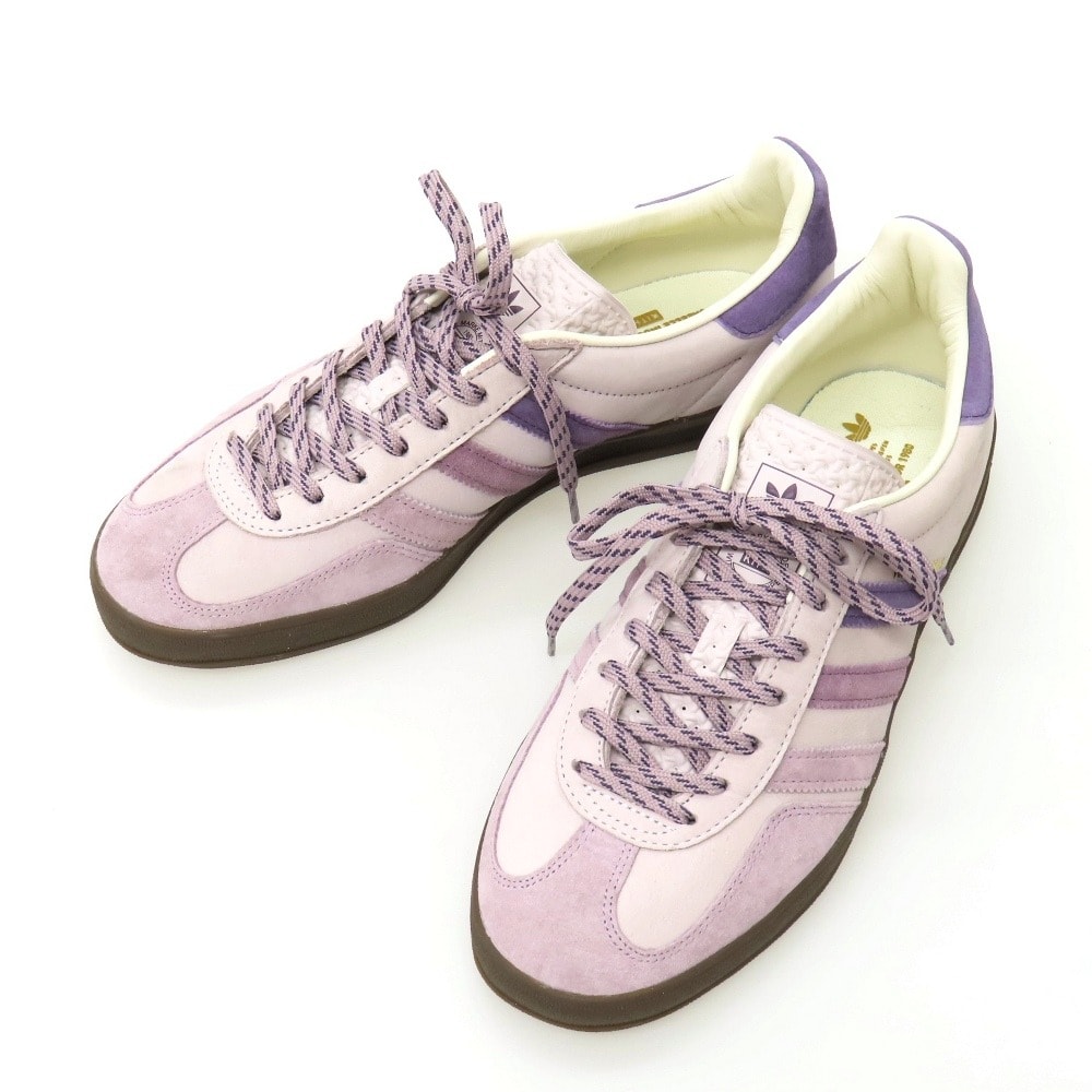 【中古】【未使用】キス KITH × adidas GAZELLE INDOOR レザー スニーカー ライトパープル【サイズ27cm】【メンズ】
