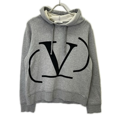 ヴァレンティノ グレー RV0MF03RSBU Vロゴプリント スウェットフーディ XS