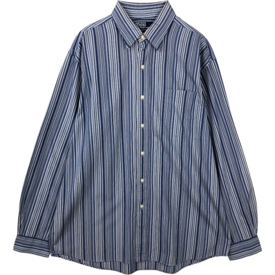 古着 ラルフローレン Ralph Lauren JEROME マルチストライプ 長袖 コットンストライプシャツ メンズL相当/eaa643865