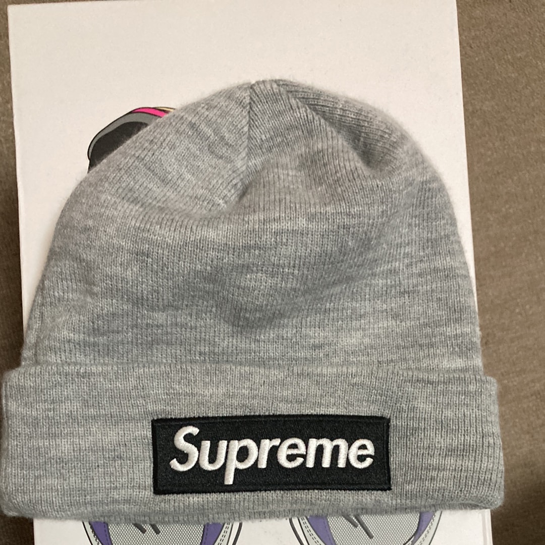 Supreme New Era Box Logo Beanie "Heather Grey"