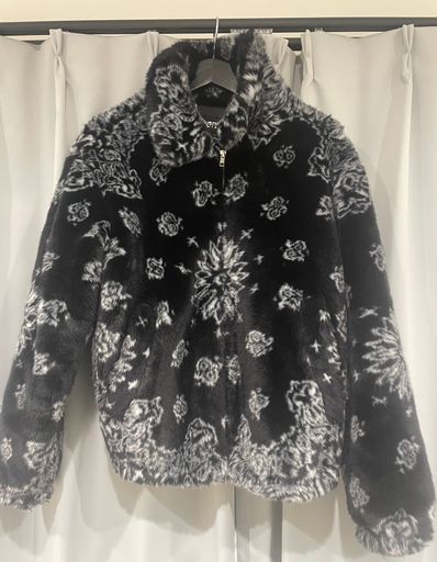 Supreme Bandana Faux Fur Bomber Jacket "Black"