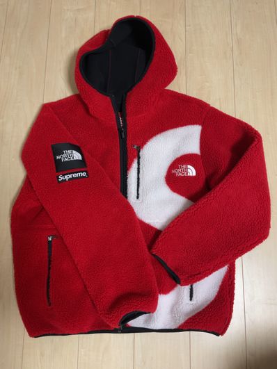 Supreme x The North Face S Logo Hooded Fleece Jacket "Red"
