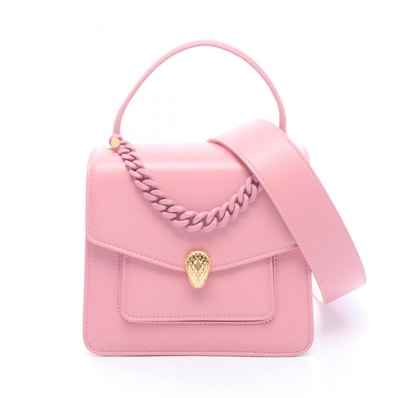 ブルガリ BVLGARI セルペンティ フォーエバー トップハンドル 2WAY ハンドバッグ バッグ レザー レディース ピンク系 / アイボリー系 【中古】