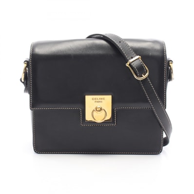 セリーヌ CELINE ショルダーバッグ バッグ レザー レディース ブラック系 【中古】