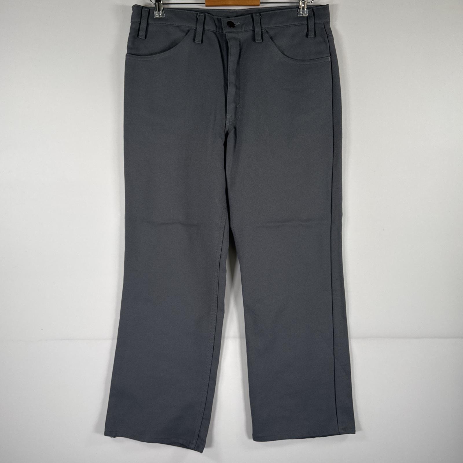 古着 90's/90年代 リーバイス Levi's USA製 スラックスパンツ ランチャーパンツ フレア ブーツカット ポリエステル w35 L36 グレー メンズ