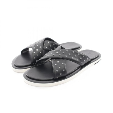 ジミーチュウ JIMMY CHOO PALMO スタースタッズ クロスサンダル サンダル 靴 レザー メンズ ブラック系 【中古】