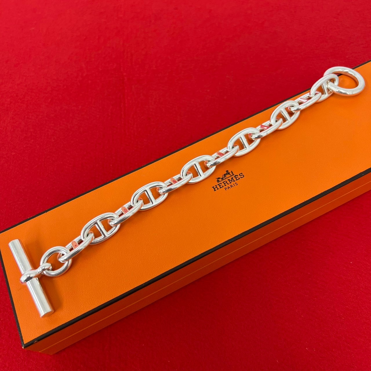 HERMES エルメス シェーヌダンクル TGM 12コマ ブレスレット シルバー925 ブレスレット シルバー
 12404