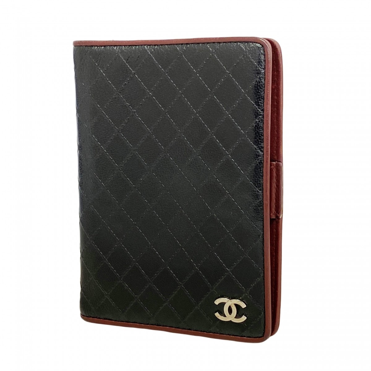 ★SALE【6de6437-k】シャネル 手帳カバー ビコローレ レザー ブラック シルバー金具【中古】レディース
