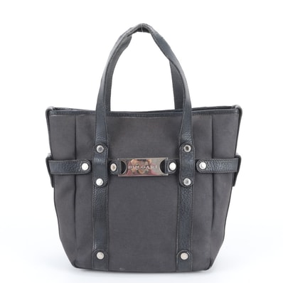 ブルガリ トート バッグ レザー×キャンバス