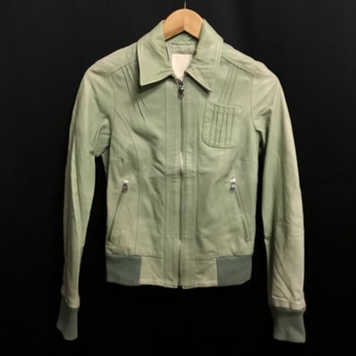 ディーゼル/DIESEL★ラムスキン/レザー/ライダースジャケット【レディースXS/ライトグリーン/green】羊革/sheepskin/Jacket/Jumper◆cBH441