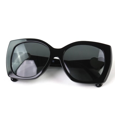 極美 シャネル ココマーク ハート サングラス 55□17 140 5519-A