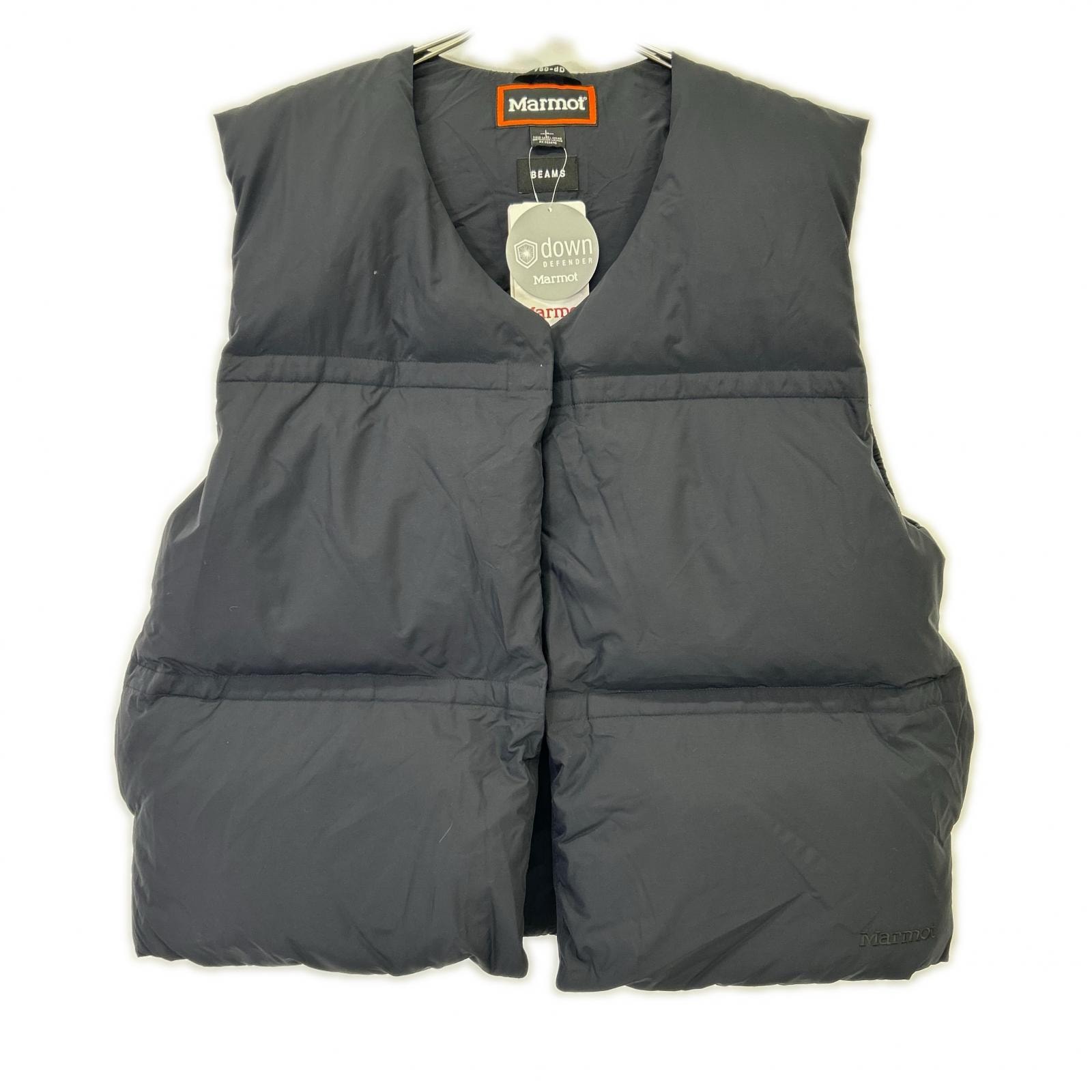 マーモット TOMQJL45BB BEAMS別注 ブラック マグネットダウンベスト L