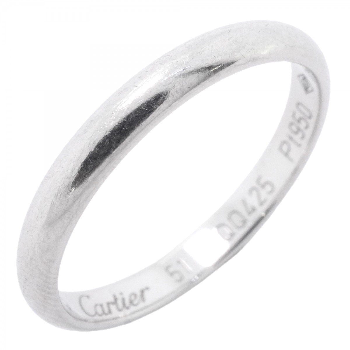 【6jfb0756】カルティエ リング クラシック Pt950 プラチナ #51【中古】レディース