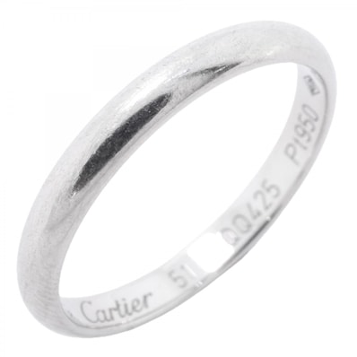 【6jfb0756】カルティエ リング クラシック Pt950 プラチナ #51【中古】レディース