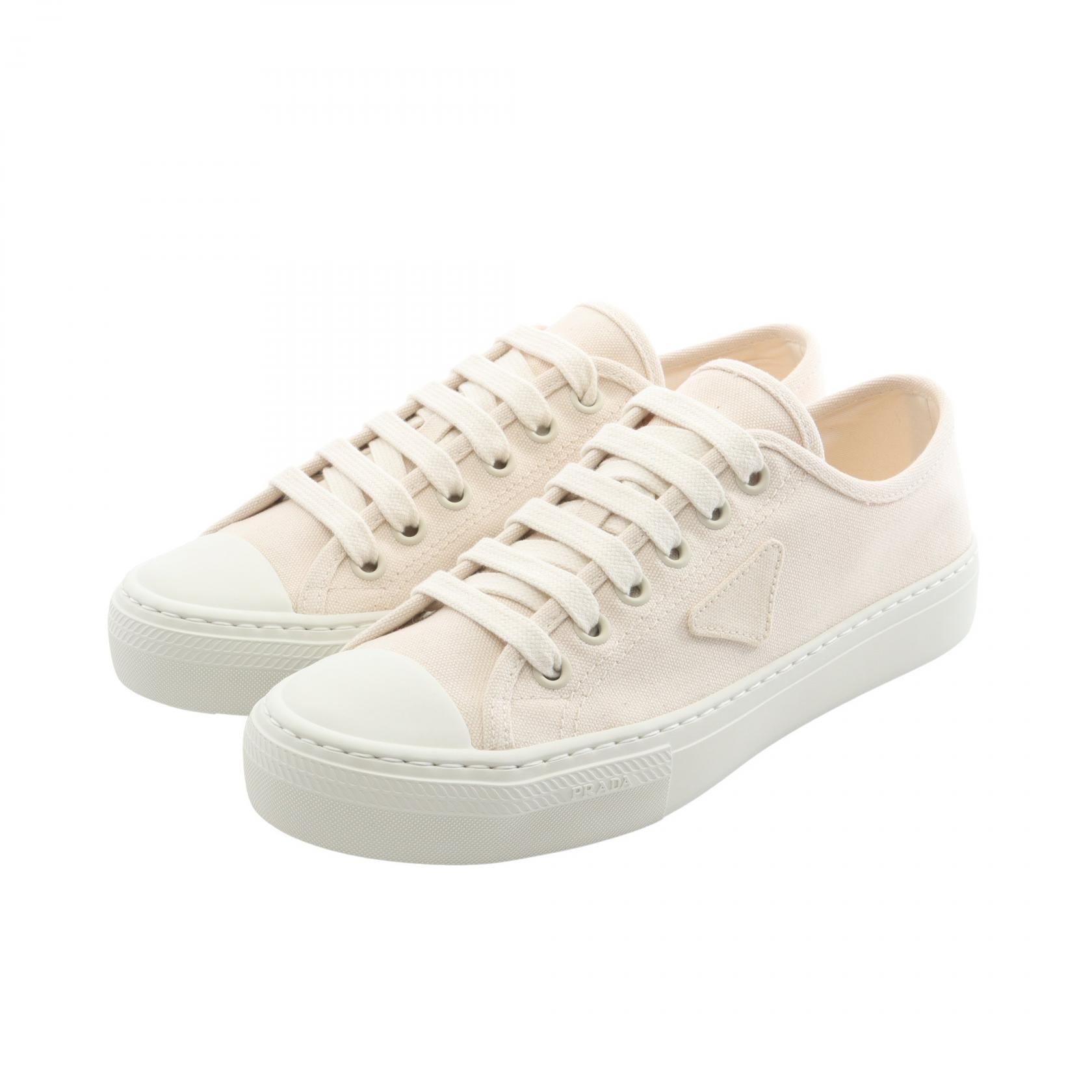 プラダ PRADA スニーカー 靴 キャンバス メンズ ベージュ系 【中古】