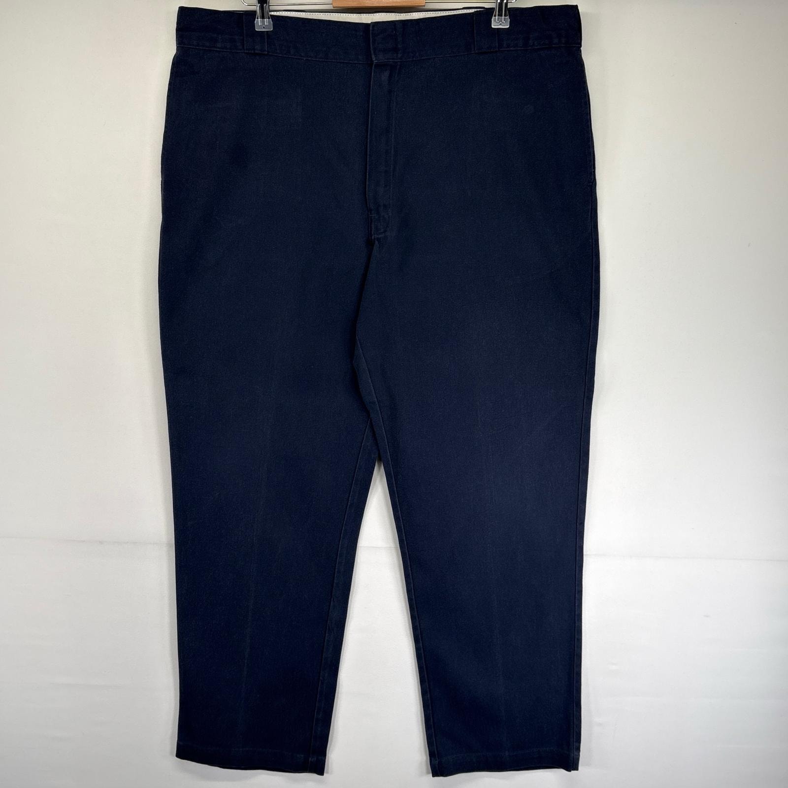 古着 ディッキーズ Dickies パンツ ワークパンツ 874 オリジナルフィット ジッパーフライ 大きいサイズ w42 L32  ネイビー系 メンズ